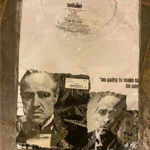 White Graphic T-Shirt with The Godfather Size Large NWT